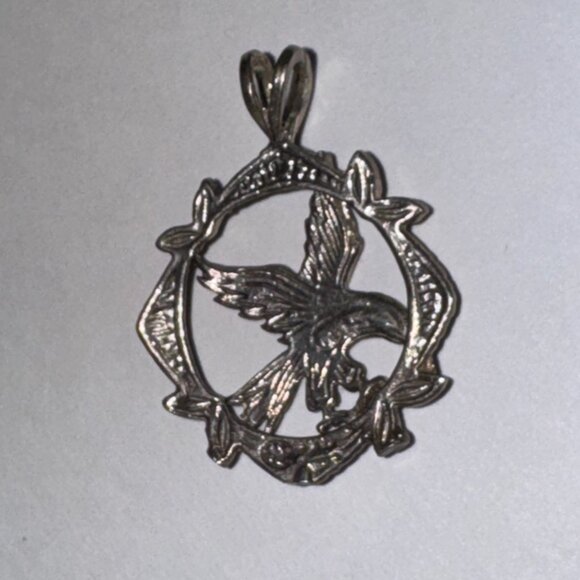Sterling Silver Eagle Pendant, encircled - Picture 16 of 16